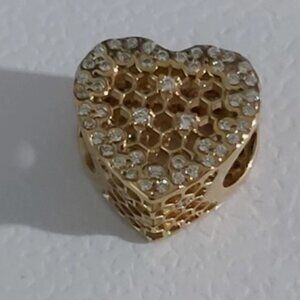 Pandora Shine Honeycomb Lace Heart Charm with Clear Zirconia 767039CZ- VERY RARE